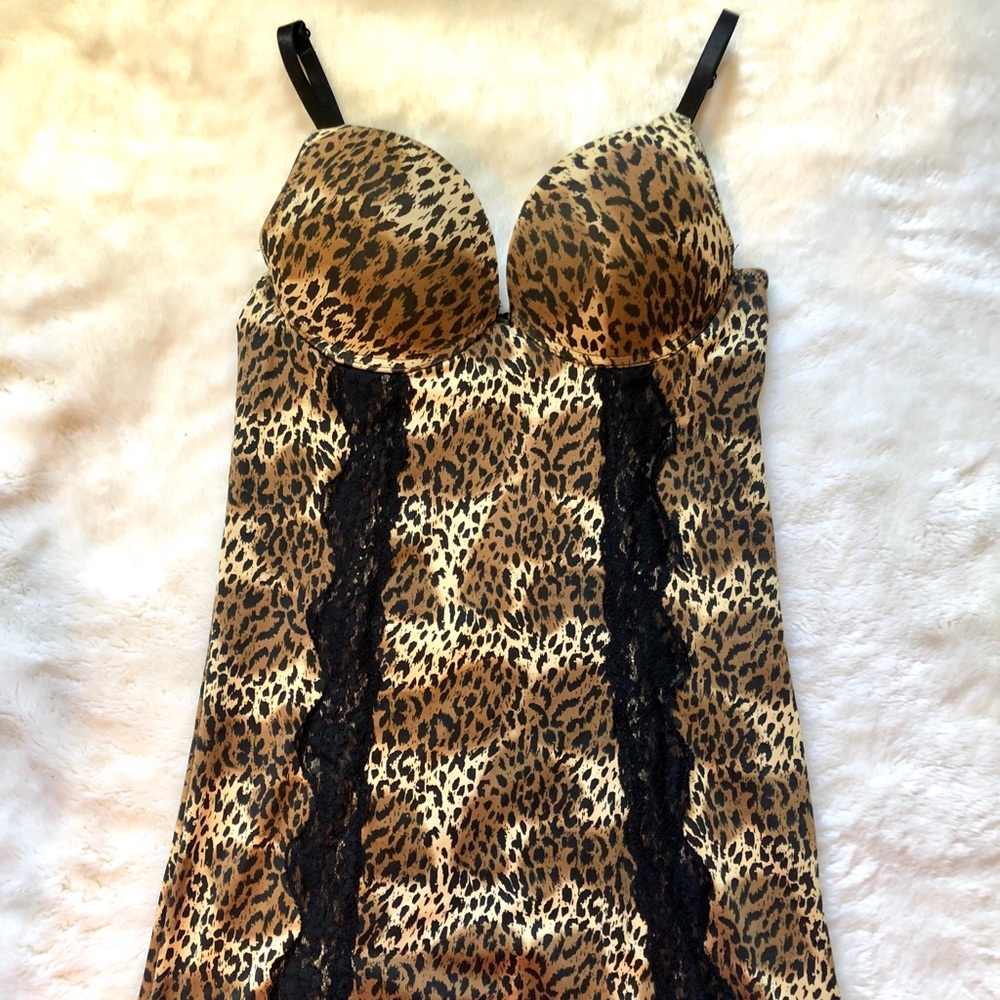 NWOT Leopard Baby Doll Slip Night Dress